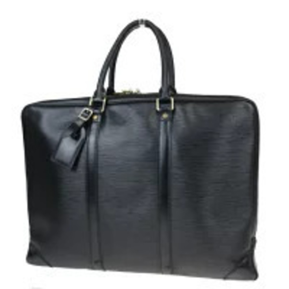 Louis Vuitton Porte Documents Voyage Briefcase Handbag Epi Leather Noir Black